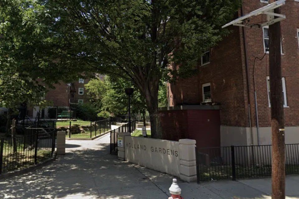 Google street view of Holland Gardens public housing complex